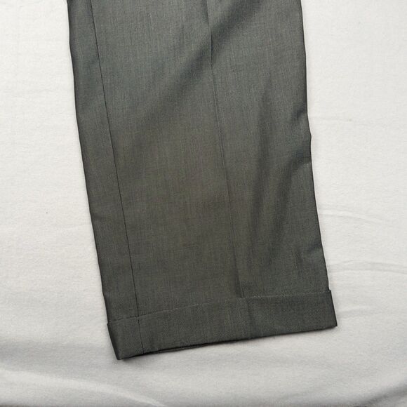 Sean John Dress Pants Mens 38x32 Metallic Gray & Black Pleated w/ Cuffs Baggy - Picture 5 of 16